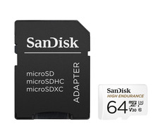SanDisk High Endurance microSDXC 64GB + adaptér / Class 10 / UHS-I / U3 / V30 / čítanie: 100MBs / zápis: 40MBs