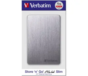 Verbatim Store 'n' Go ALU Slim 1TB šedá / Externý HDD / 2.5" / USB 3.2 / hliník
