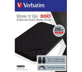 Verbatim SSD Store 'n' Go 256GB čierna / Externý SSD / 2.5"/ USB 3.2 Gen. 1