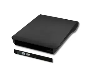 Qoltec 51863 externý BOX na mechaniku čierna / USB 2.0 a SATA / 12.7 mm
