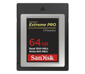 SanDisk Extreme Pro CF express 64GB / type B / čítanie: až 1500 MBs / zápis: až 800 MBs