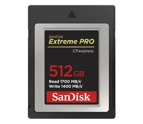 SanDisk Extreme Pro CF express 512GB / Type B / čítanie: až 1700 MBs / zápis: až 1400 MBs