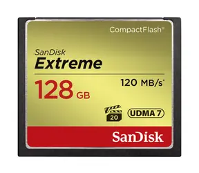 SanDisk Extreme CF 567x 128GB / čítanie: až 120 MBs / zápis: až 85 MBs