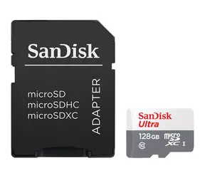 SanDisk Ultra microSDXC 128GB + adaptér / Class 10 / UHS-I / čítanie: až 100MBs