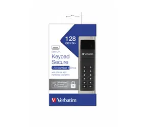 Verbatim Keypad Secure 128GB čierna / Flash disk / USB-C 3.2 Gen 1 / klávesnica / čítanie: až 160MBs / zápis: až 150MBs