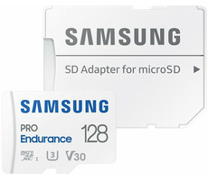 SAMSUNG PRO Endurance microSDXC 128GB + SD adaptér / Class 10 / UHS-I / U3 / čítanie: 100MBs / zápis: 40MBs