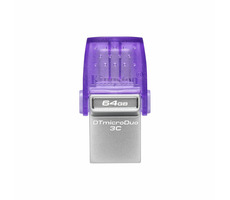 Kingston DataTraveler MicroDuo 3C Gen3 64GB strieborná / Flash Disk / USB 3.2 Gen 1 - (USB-A &amp; C 3.0)