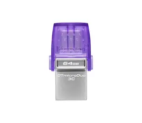Kingston DataTraveler MicroDuo 3C Gen3 64GB strieborná / Flash Disk / USB 3.2 Gen 1 - (USB-A &amp; C 3.0)