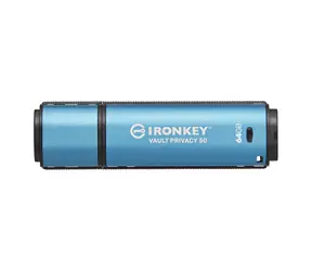 Kingston IronKey Vault Privacy 50 64 GB modrá / Flash Disk / USB 3.2 Gen 1 - (USB-A 3.0)