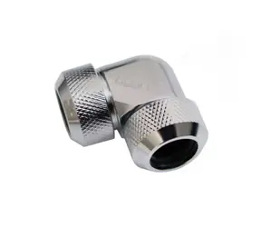 Alphacool Eiszapfen 13mm kompresné šróbenie HardTube 90 ° L-konektor pre mosadzné &amp; Acryl rúrky chrómová