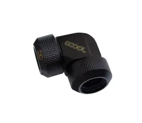 Alphacool Eiszapfen 13mm kompresné šróbenie HardTube 90 ° L-konektor pre mosadzné &amp; Acryl rúrky čierna