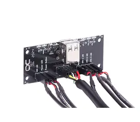 Alphacool predný I/O panel s USB 2.0 a sada káblov pre serverové skrine čierna