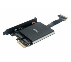 Akasa Duálny M.2 PCIe SSD adaptér s pasívnym chladičom / RGB LED