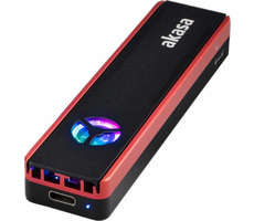 Akasa AK-ENU3M2-06 čierno-červená / externý rámček na M.2 SATA/NVMe SSD / USB-C 3.2