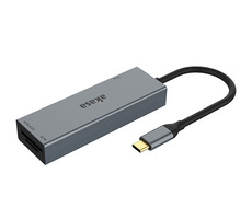 Akasa AK-CR-09BK card reader 3v1 strieborná / čítačka kariet 3v1 / USB-C / MicroSD / SD / CF
