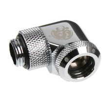 BitsPower Multi-Link otočný uhlový adaptér 90° G1/4 > 12mm hardtube strieborná