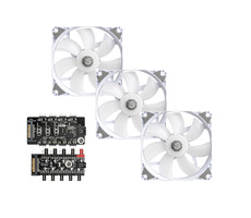 BitsPower sada 3 ks Notos 120mm ARGB biela / 3ks / 120 mm / 28 dB @ 1800 RPM / 8 LEDs / 4-pin