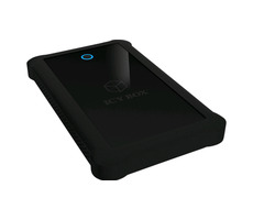 Icy Box IB-233U3-B čierna / Externý box pre 1x HDD/SSD / USB 3.0 Type A / silikónové puzdro