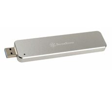 SilverStone MS09S externý box pre M.2 SSD s vysúvacím USB 3.1 konektorom strieborná / 2260 &amp; 2280 / Plug &amp; Play