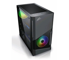 EVOLVEO M5 čierna / M-ATX / 1x USB 3.0 + 2x USB 2.0 / 2x 120 mm / bez zdroja / priehľadná bočnica / RGB