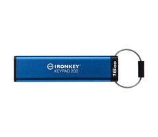 Kingston IronKey Keypad 200 16GB modrá / Flash Disk / USB 3.2 Gen 1 - (USB-A 3.0)