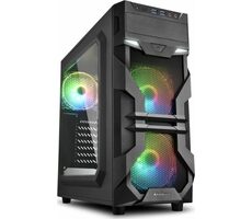 Sharkoon VG7-W RGB čierna / ATX / 2x USB 3.0 / 3x 120 mm / priehľadná bočnica / Bez zdroja