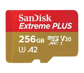 SanDisk Extreme Plus microSDXC 256GB + adaptér / Class 10 / UHS-I U3 / A2 / 200MBs / vhodné pre 4K