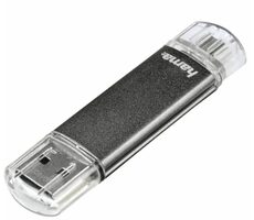 Hama 123924 flashPen &quot;Laeta Twin&quot; 16 GB šedá / Flash disk / čítanie: až 10 MBs