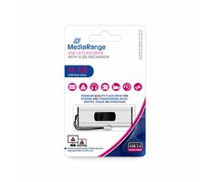 MediaRange MR915 USB-Stick 16GB strieborná / USB 3.0 Type A / Rýchlosť čítania 50 MB/s / Rýchlosť zápisu 15 MB/s / Hliník