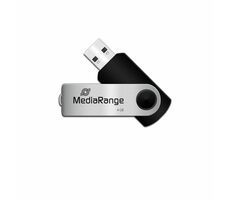 MediaRange MR907 4GB strieborná / 4 GB / USB 2.0 Type A / Rýchlosť zápisu 4 MB/s / Plast + kov