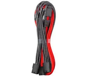 CableMod PRO ModMesh 8-Pin PCIe Trojtý predlžovací kábel 45 cm - čierno-červená