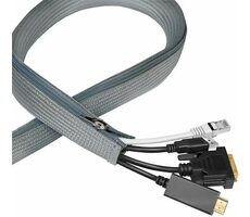 LogiLink KAB0074 sivá / Organizátor káblov so zipsom / 50 mm x 2m 