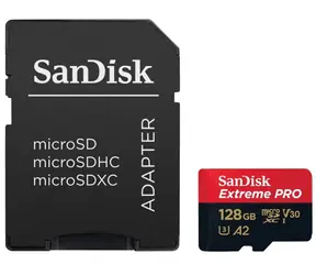 SanDisk Extreme PRO microSDXC 128GB + adaptér / Class 10 / UHS-I / čítanie: až 200MBs