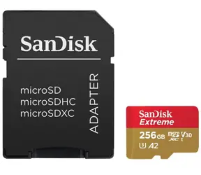 SanDisk Extreme microSDXC 256GB + adaptér / Class 10 / UHS-I / čítanie: až 190MBs