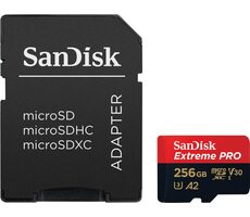 SanDisk Extreme PRO microSDXC 256GB + adaptér / Class 10 / UHS-I / čítanie: až 200MBs