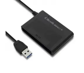 Qoltec 50644 HDD/SSD na USB adaptér 0.13m čierna / Dátový adaptér / SSD 2.5 SATA 3 / USB 3.0