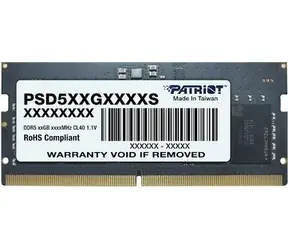 Patriot Signature 32GB (1x32GB) 4800MHz / SO-DIMM / DDR5 / CL40 / On-die ECC / Unbuffered / 1.1V