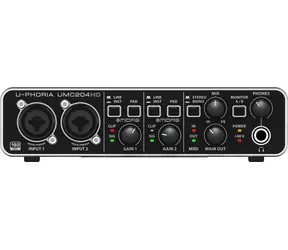 Behringer UMC204HD / Externá zvuková karta / USB / MIDI / XLR / RCA / 6.3mm