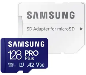 SAMSUNG PRO Plus microSDXC 128 GB + SD adaptér / UHS-1 / Class 10 / U3 / Čítanie: 180MBps / Zápis: 130MBps