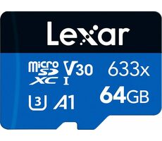 Lexar High-Performance 633x microSDHC 64 GB / UHS-I V10 / U1 / Class 10 / rýchlosť čítania 100MBs / zápis 45MBs