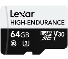 Lexar High-Endurance microSDHC/SDXC 64 GB / UHS-I V30 / U3 / Class 10 / rýchlosť čítania 100MBs / zápis 35MBs