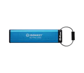 Kingston IronKey Keypad 200C 64GB modrá / Flash Disk / USB-C 3.2 Gen 1 - (USB-C 3.0)