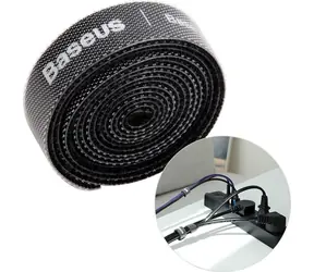 Baseus ACMGT-E01 páska na suchý zips pre organizáciu káblov 1 m čierna