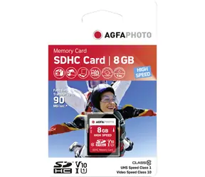 AGFAPHOTO SDHC Card High Speed ??8GB / R:90 MB/s / W:20 MB/s / Class 10