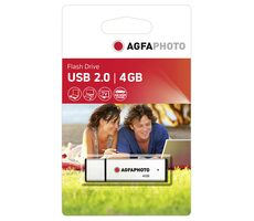AGFAPHOTO USB 2.0 4GB strieborná / Flash Disk / USB-A 2.0 / R:12 MB/s / W:4 MB/s 