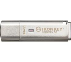 Kingston IronKey Locker+ 50 256GB strieborná / Flash Disk / USB 3.2 Gen 1 - (USB-A 3.0)