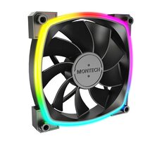 Montech RX120 PWM čierna / 120 mm / Hydraulic Bearing / 27 dB @ 1600 RPM / 59 CFM / ARGB / 4-pin 