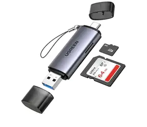 Ugreen Čítačka kariet USB-C (M) - USB-A (M) sivá / SD / micro SD