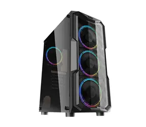 darkFlash Aquarius Acrylic čierna / ATX / bez vetrákov / 3x USB-A / priehľadná bočnica / bez zdroja