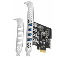 Axagon PCEU-43RS, PCIe radič, 4X USB 5Gbps, napájanie z PCIe alebo SATA, Renesas PD720201, SP & LP